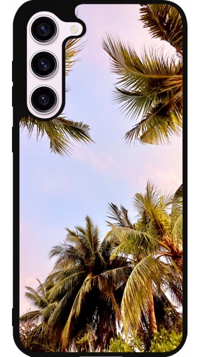Coque Samsung Galaxy S23+ - Silicone rigide noir Summer 2023 palm tree vibe