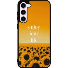 Coque Samsung Galaxy S23+ - Silicone rigide noir Summer 2025 Enjoy your life