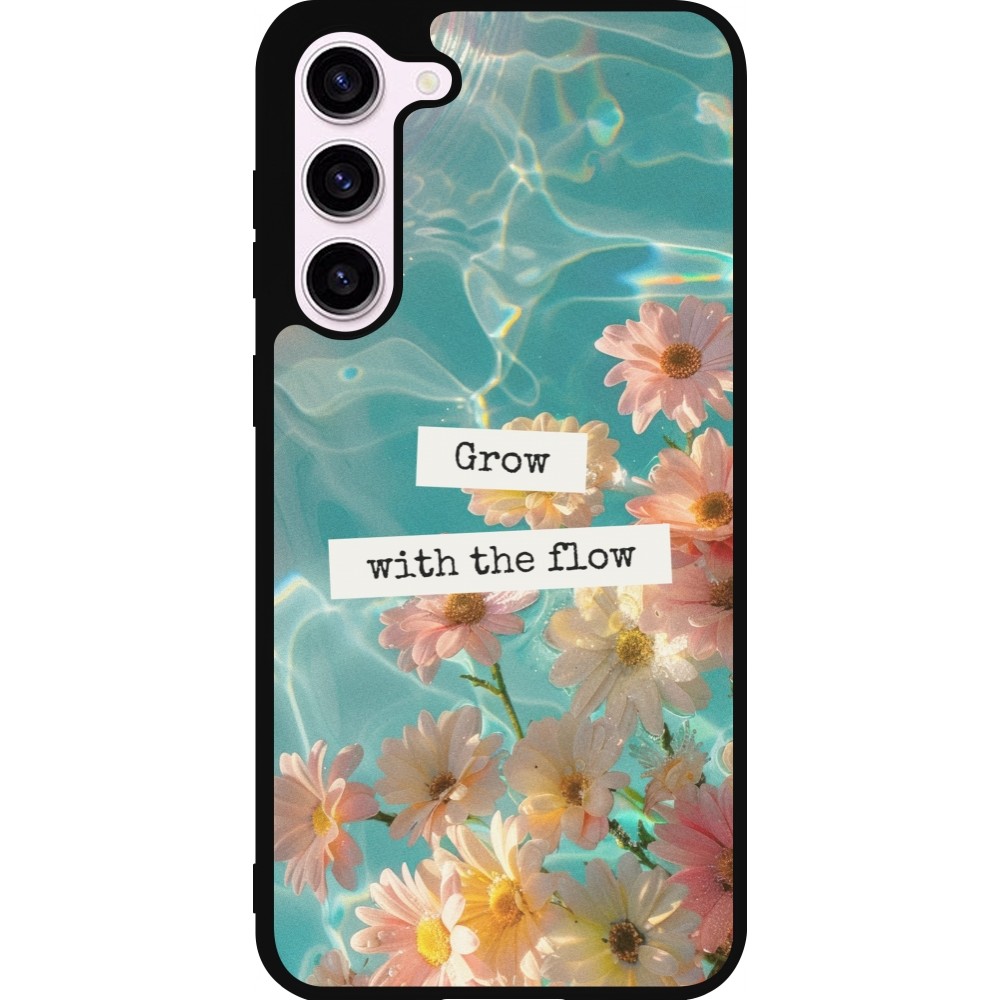 Samsung Galaxy S23+ Case Hülle - Silikon schwarz Summer 2025 Grow with the flow