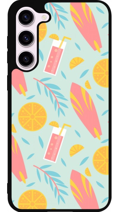 Coque Samsung Galaxy S23+ - Silicone rigide noir Summer 2025 Pattern citron