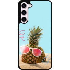 Coque Samsung Galaxy S23+ - Silicone rigide noir Pineapple with glasses Summer 2026
