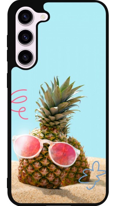 Coque Samsung Galaxy S23+ - Silicone rigide noir Pineapple with glasses Summer 2026