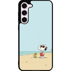 Coque Samsung Galaxy S23+ - Silicone rigide noir Snoopy on the beach Summer 2026
