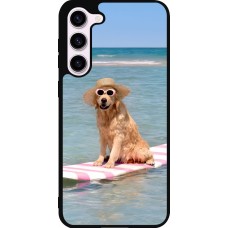 Coque Samsung Galaxy S23+ - Silicone rigide noir Summer Dog on Paddle