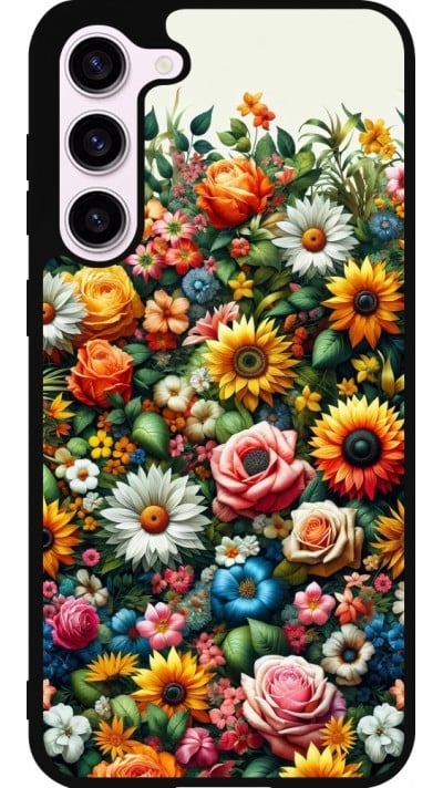 Samsung Galaxy S23+ Case Hülle - Silikon schwarz Sommer Blumenmuster