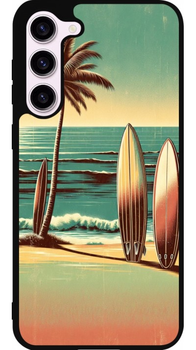 Coque Samsung Galaxy S23+ - Silicone rigide noir Surf Paradise