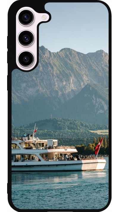 Coque Samsung Galaxy S23+ - Silicone rigide noir Fête Nationale Suisse Bateau Leman