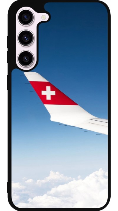 Coque Samsung Galaxy S23+ - Silicone rigide noir Fête Nationale Suisse Sky Swiss Flag