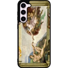 Coque Samsung Galaxy S23+ - Silicone rigide noir Tableau art - La Création d’Adam - Michel-Ange