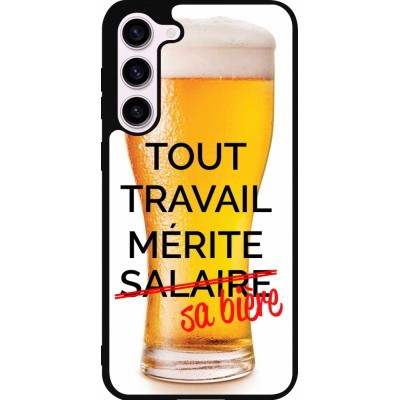 Samsung Galaxy S23+ Case Hülle - Silikon schwarz Tout travail mérite sa bière