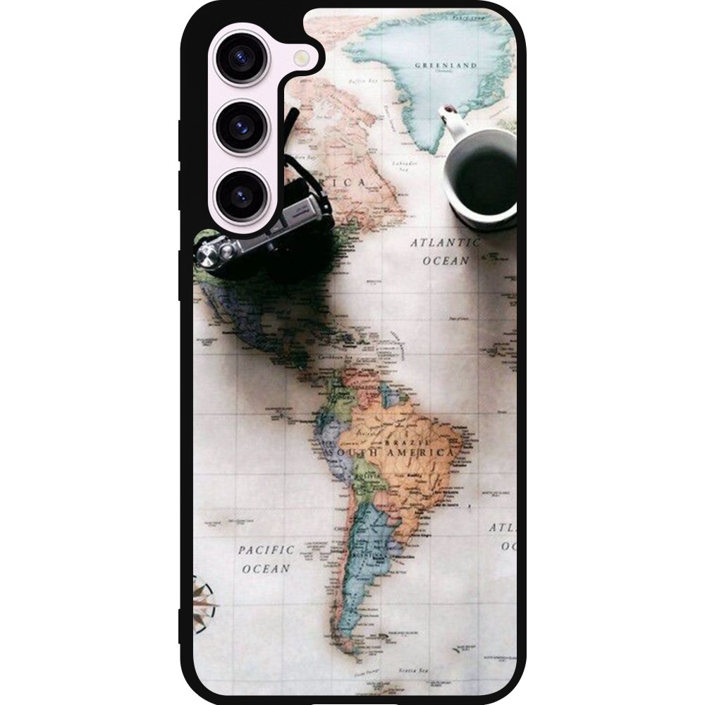 Coque Samsung Galaxy S23+ - Silicone rigide noir Travel 01