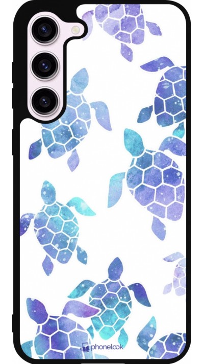 Coque Samsung Galaxy S23+ - Silicone rigide noir Turtles pattern watercolor