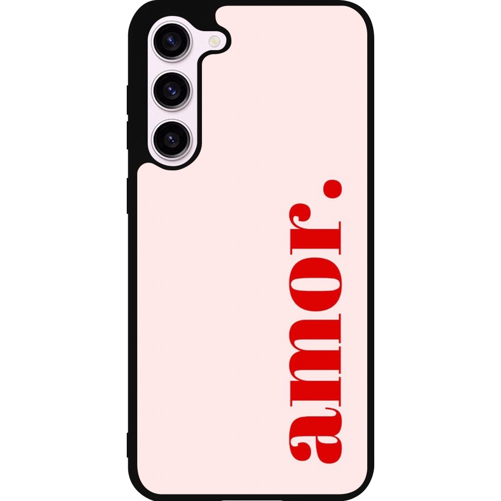 Coque Samsung Galaxy S23+ - Silicone rigide noir Valentine 2024 amor