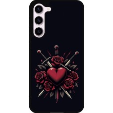 Coque Samsung Galaxy S23+ - Silicone rigide noir Valentine 2024 gothic love