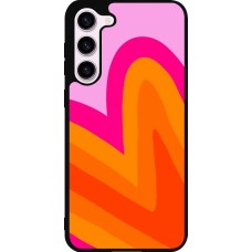 Coque Samsung Galaxy S23+ - Silicone rigide noir Valentine 2024 heart gradient