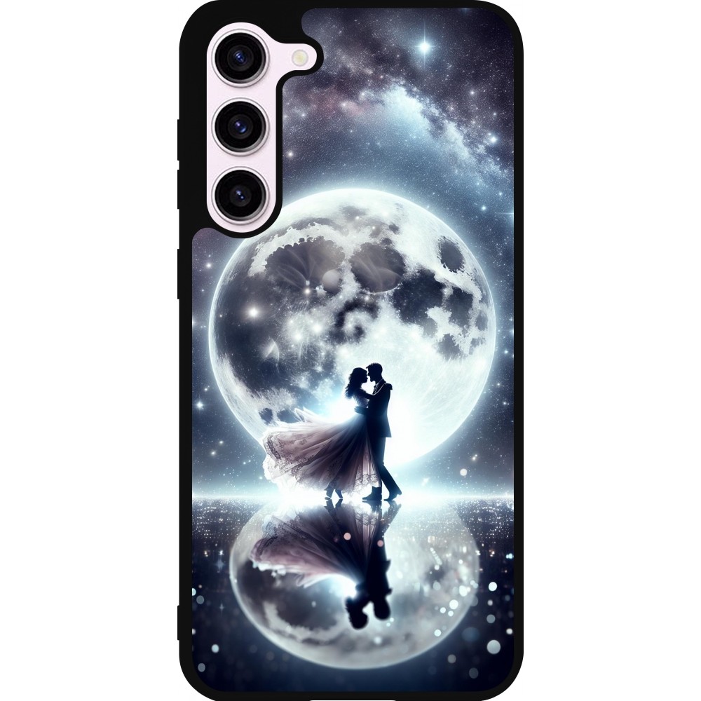 Coque Samsung Galaxy S23+ - Silicone rigide noir Valentine 2024 Love under the moon