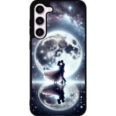 Coque Samsung Galaxy S23+ - Silicone rigide noir Valentine 2024 Love under the moon