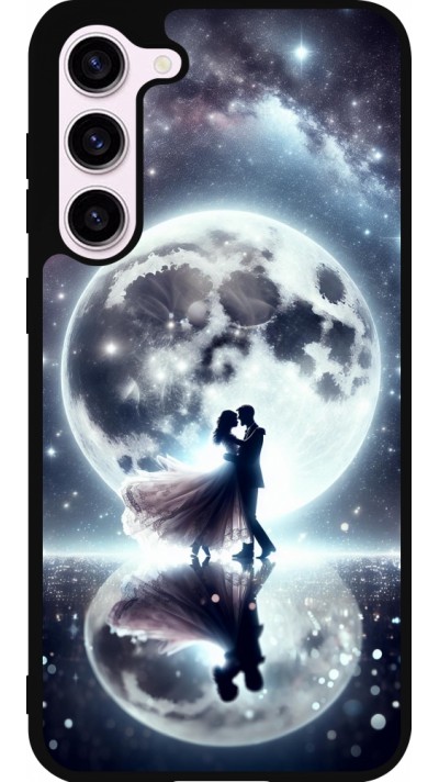 Coque Samsung Galaxy S23+ - Silicone rigide noir Valentine 2024 Love under the moon