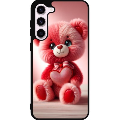 Samsung Galaxy S23+ Case Hülle - Silikon schwarz Valentin 2024 Rosaroter Teddybär