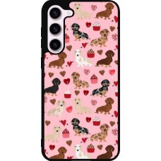Coque Samsung Galaxy S23+ - Silicone rigide noir Valentine 2024 puppy love