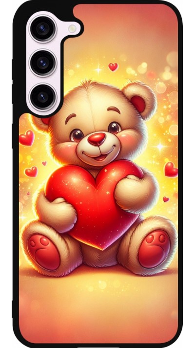 Coque Samsung Galaxy S23+ - Silicone rigide noir Valentine 2024 Teddy love