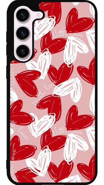 Coque Samsung Galaxy S23+ - Silicone rigide noir Valentine 2024 with love heart