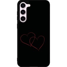 Coque Samsung Galaxy S23+ - Silicone rigide noir Valentine 2023 attached heart