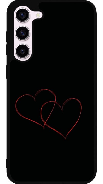Coque Samsung Galaxy S23+ - Silicone rigide noir Valentine 2023 attached heart