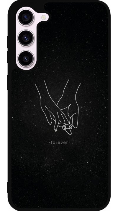 Coque Samsung Galaxy S23+ - Silicone rigide noir Valentine 2023 hands forever