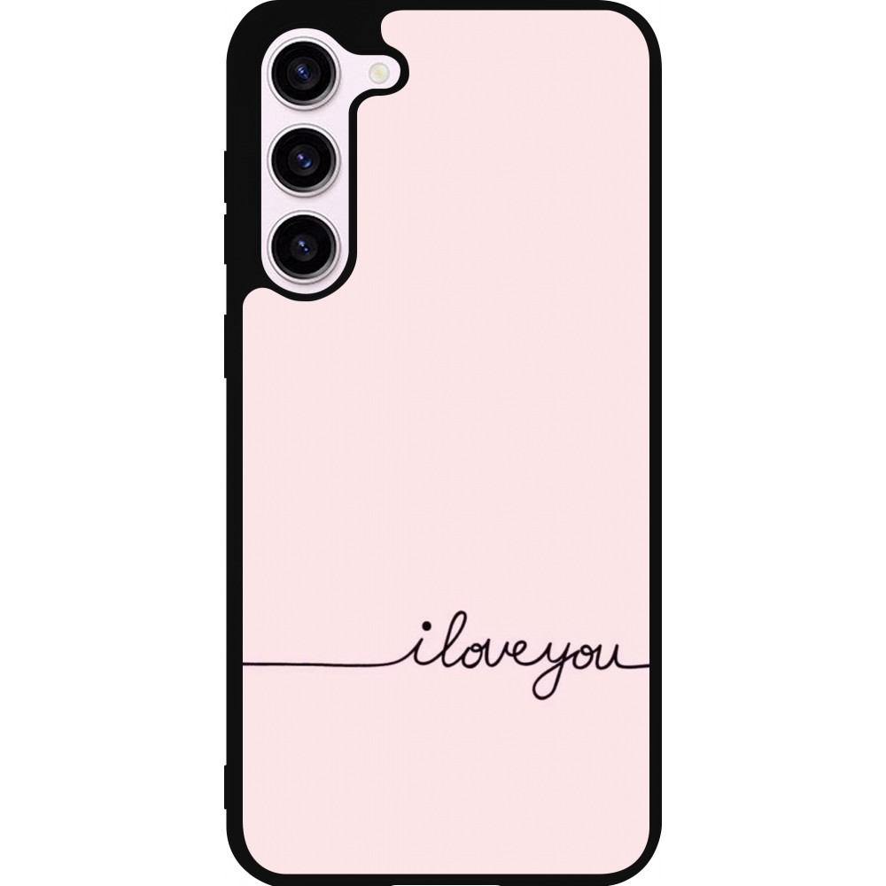 Coque Samsung Galaxy S23+ - Silicone rigide noir Valentine 2023 i love you writing