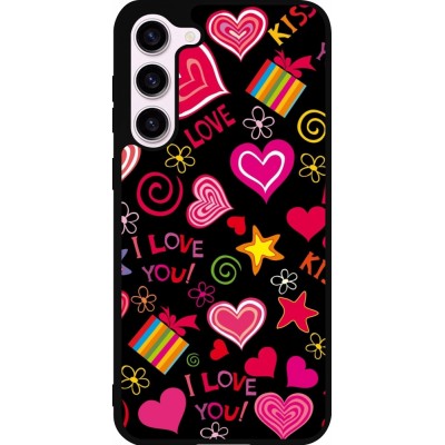 Samsung Galaxy S23+ Case Hülle - Silikon schwarz Valentine 2023 love symbols