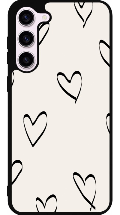 Coque Samsung Galaxy S23+ - Silicone rigide noir Valentine 2023 minimalist hearts