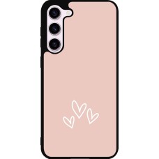 Samsung Galaxy S23+ Case Hülle - Silikon schwarz Valentine 2023 three minimalist hearts