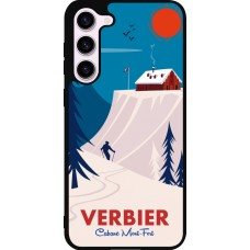 Coque Samsung Galaxy S23+ - Silicone rigide noir Verbier Cabane Mont-Fort