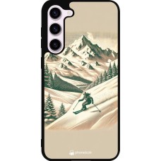 Coque Samsung Galaxy S23+ - Silicone rigide noir Vintage Ski Mountain