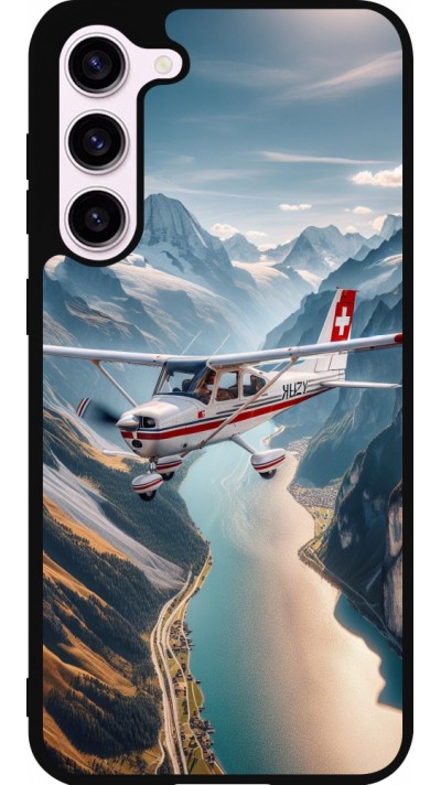 Samsung Galaxy S23+ Case Hülle - Silikon schwarz Schweizer Alpenflug