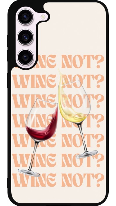 Coque Samsung Galaxy S23+ - Silicone rigide noir Wine not