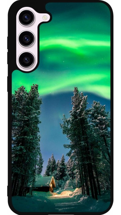 Coque Samsung Galaxy S23+ - Silicone rigide noir Winter 22 Northern Lights