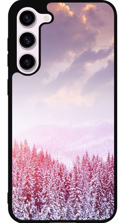 Coque Samsung Galaxy S23+ - Silicone rigide noir Winter 22 Pink Forest