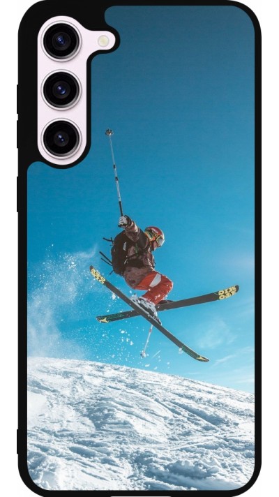 Coque Samsung Galaxy S23+ - Silicone rigide noir Winter 22 Ski Jump
