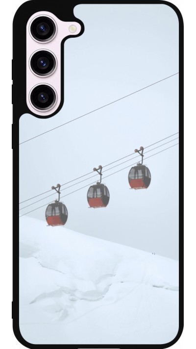 Coque Samsung Galaxy S23+ - Silicone rigide noir Winter 22 ski lift