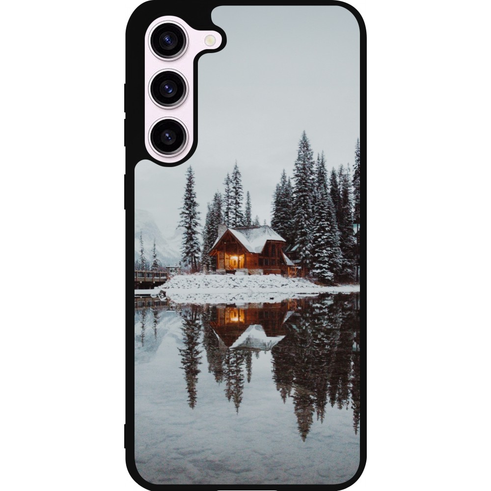 Samsung Galaxy S23+ Case Hülle - Silikon schwarz Winter 25 Winter house forest afternoon