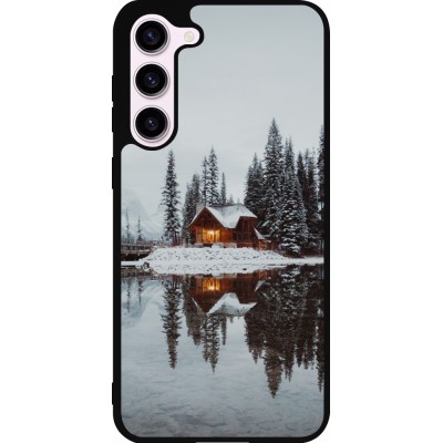 Samsung Galaxy S23+ Case Hülle - Silikon schwarz Winter 25 Winter house forest afternoon