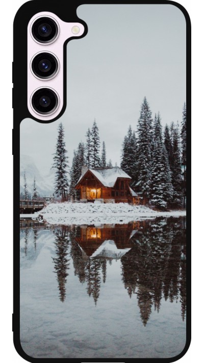 Samsung Galaxy S23+ Case Hülle - Silikon schwarz Winter 25 Winter house forest afternoon