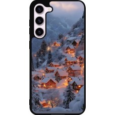 Coque Samsung Galaxy S23+ - Silicone rigide noir Winter 25 Winter snowy village