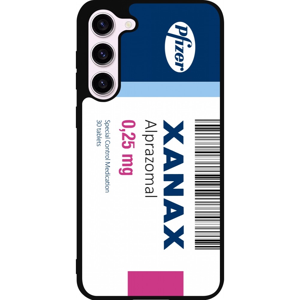Coque Samsung Galaxy S23+ - Silicone rigide noir Xanax Alprazolam 2025