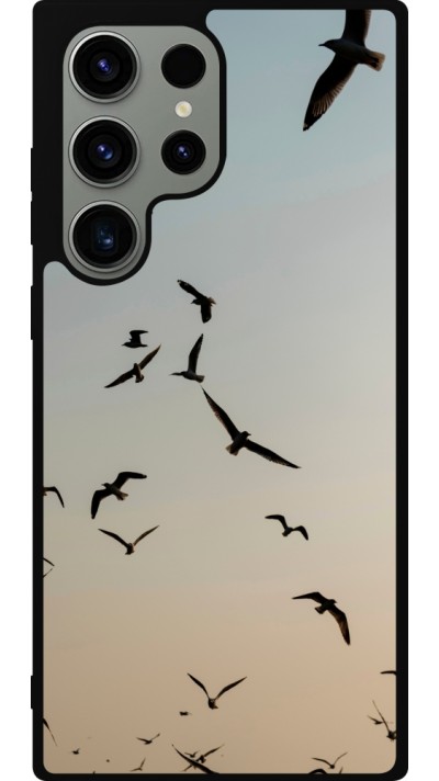 Samsung Galaxy S23 Ultra Case Hülle - Silikon schwarz Autumn 22 flying birds shadow