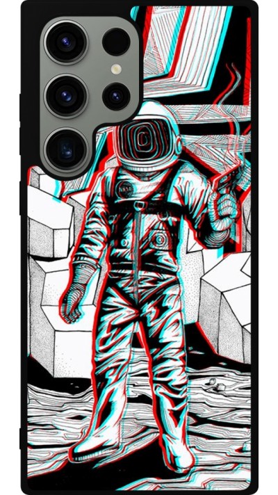 Coque Samsung Galaxy S23 Ultra - Silicone rigide noir Anaglyph Astronaut