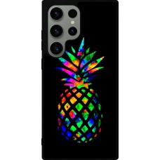 Samsung Galaxy S23 Ultra Case Hülle - Silikon schwarz Ananas Multi-colors