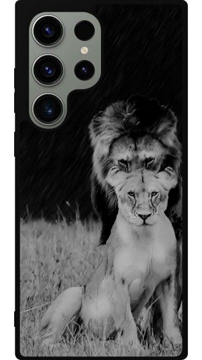 Samsung Galaxy S23 Ultra Case Hülle - Silikon schwarz Angry lions